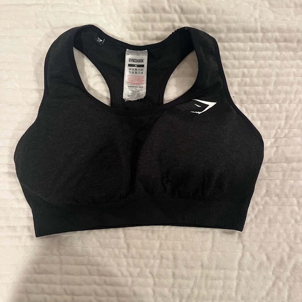 Gymshark Charcoal Racerback Sports Bra